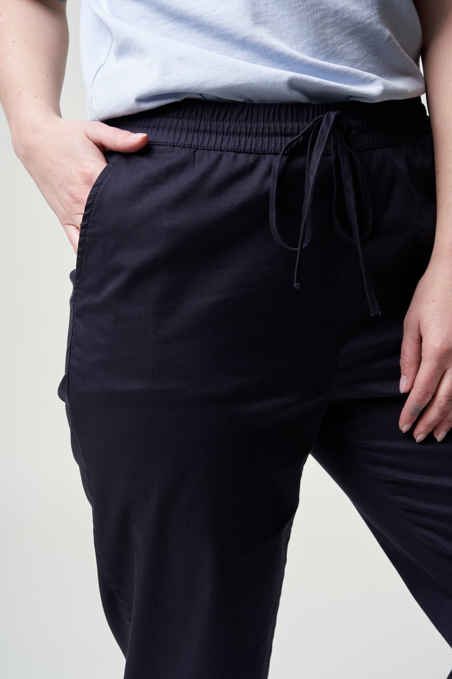 Pantalon ample marine en coton bio - danyaa night sky