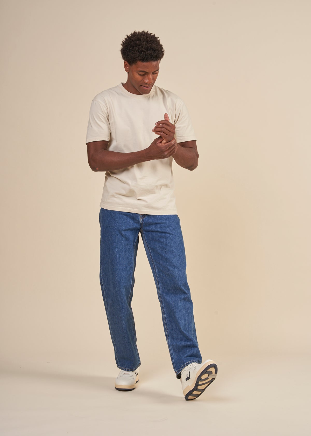 Jean droit en coton bio | Bleu "rad rufus monday blues"