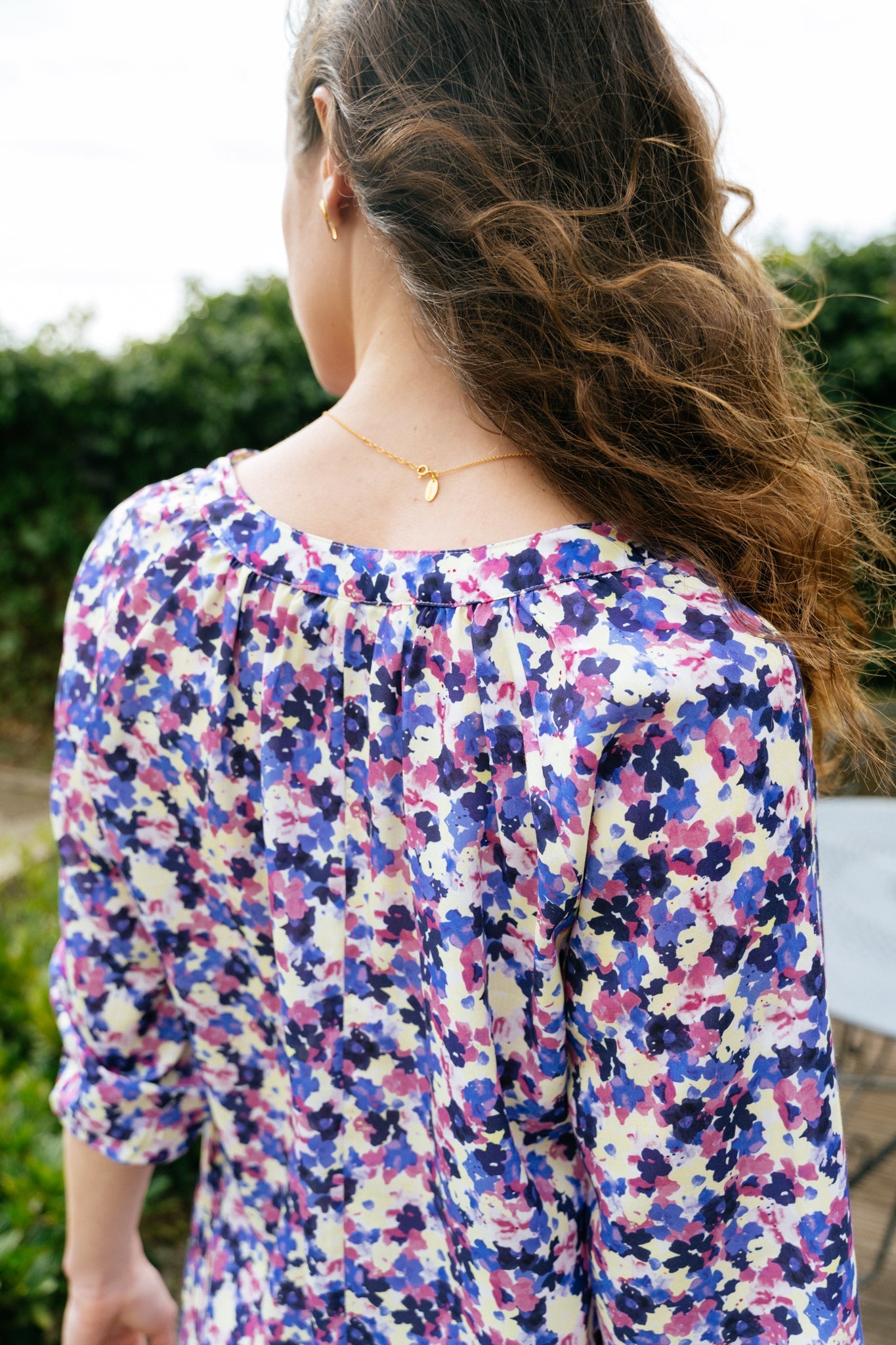 Robe fluide fleurie en tencel - priscaa multi floral light lime