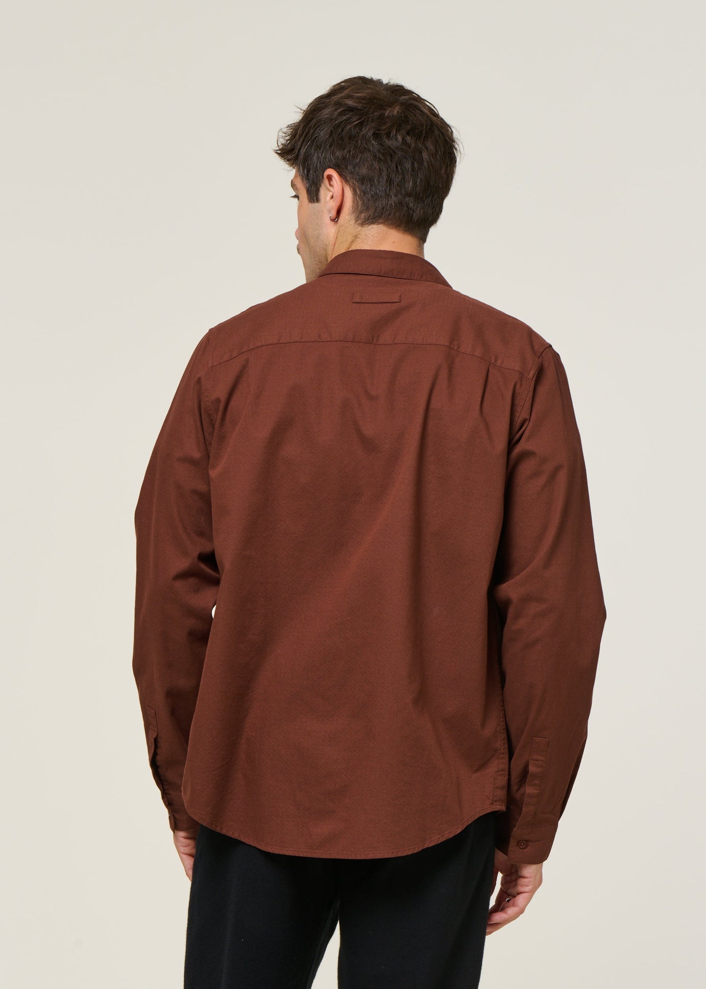 Chemise en coton bio | marron 'simon - eco crisp cotton marron'