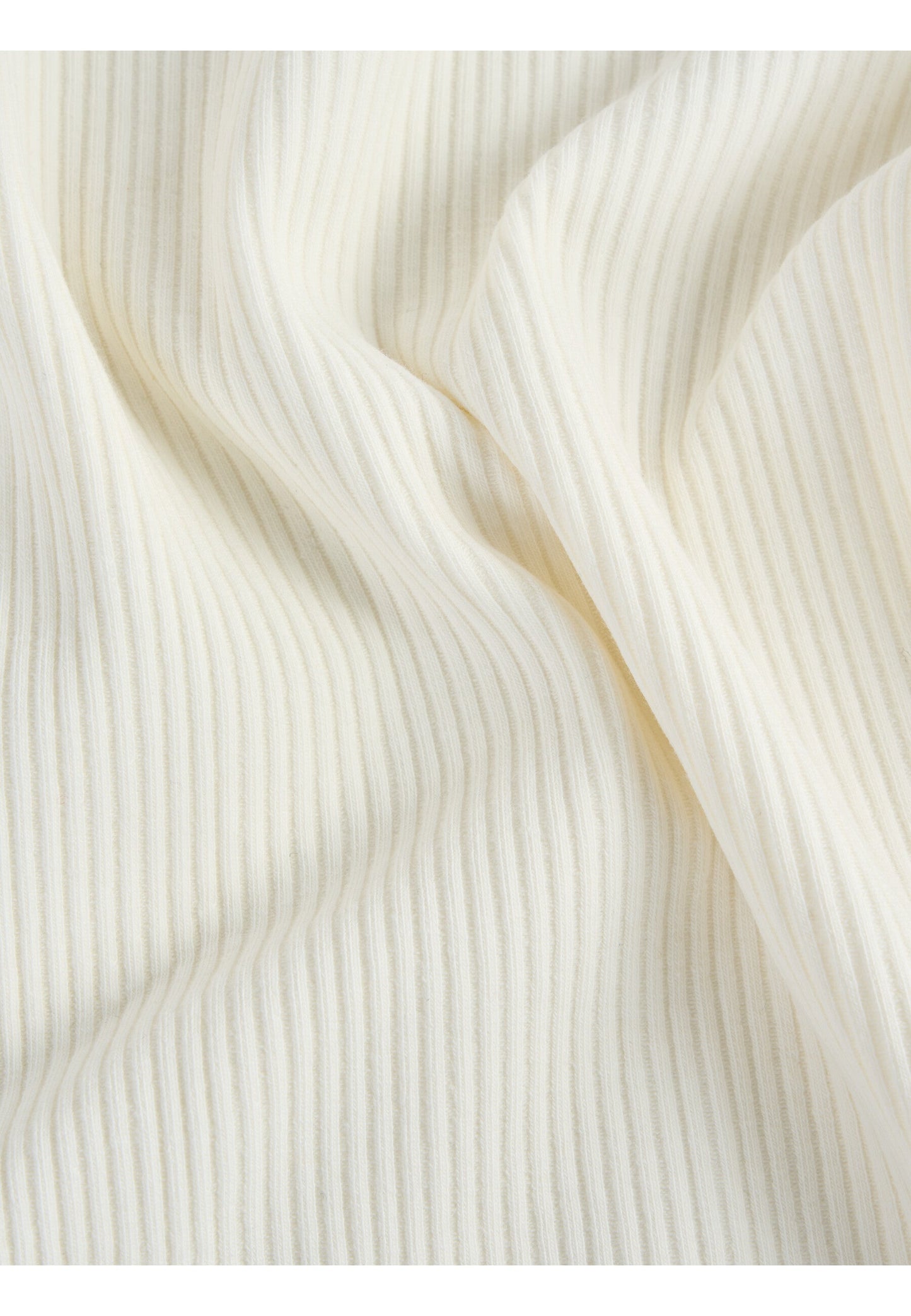 T-shirt col cheminée en coton bio | Blanc "rib high neck short sleeved snow white"