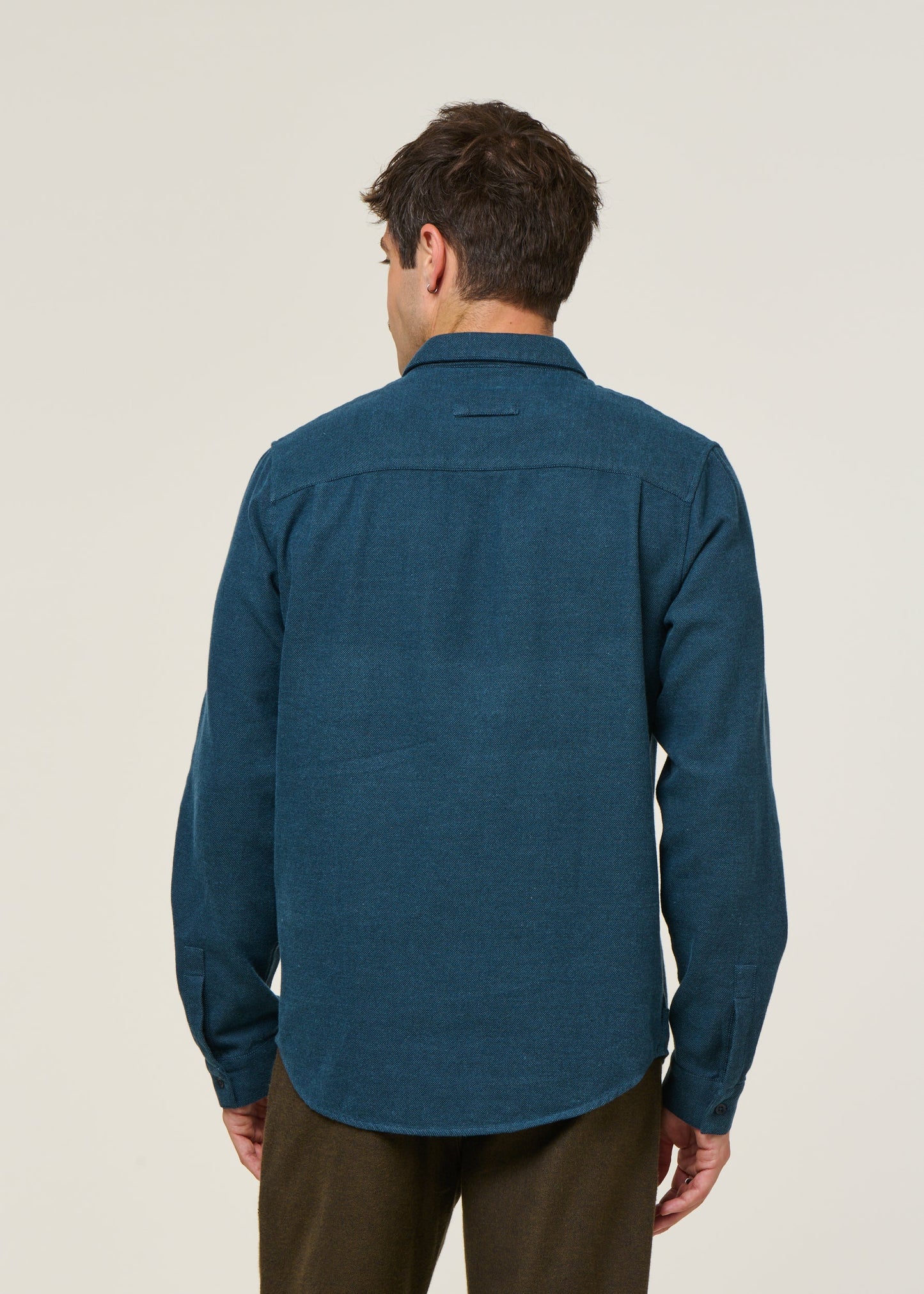 Chemise en coton bio | bleu "simon - eco flannel ocean blue"
