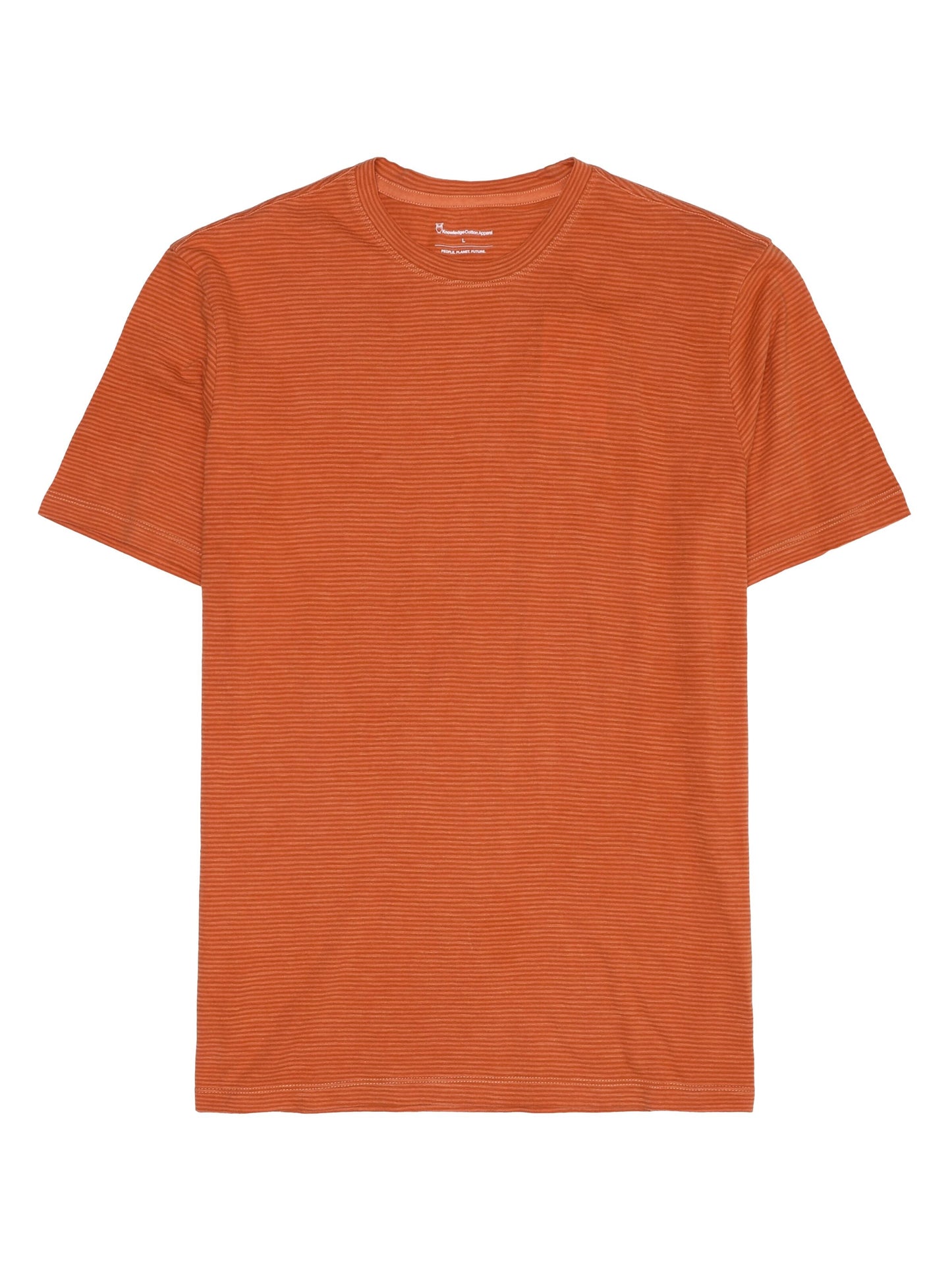 T-shirt en coton bio | orange rayé "narrow striped slub t-shirt"