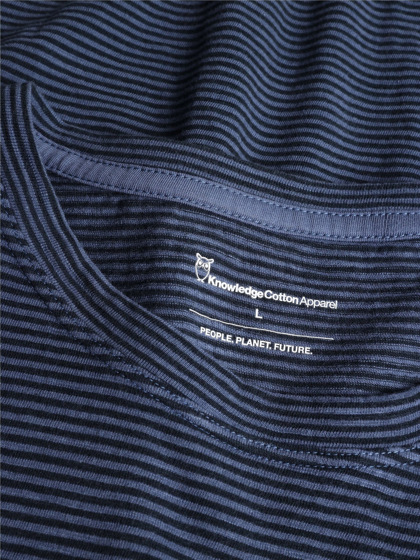 narrow striped slub tee - gots/vegan - 8036 navy