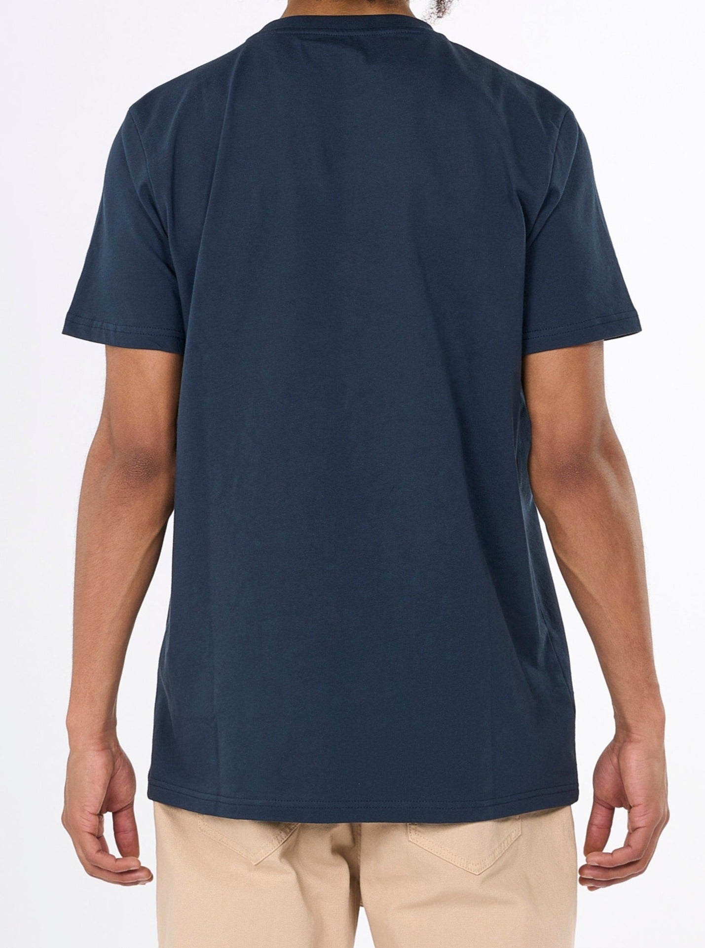 T-shirt marine imprimé en coton bio - regular whale front print t-shirt total eclipse