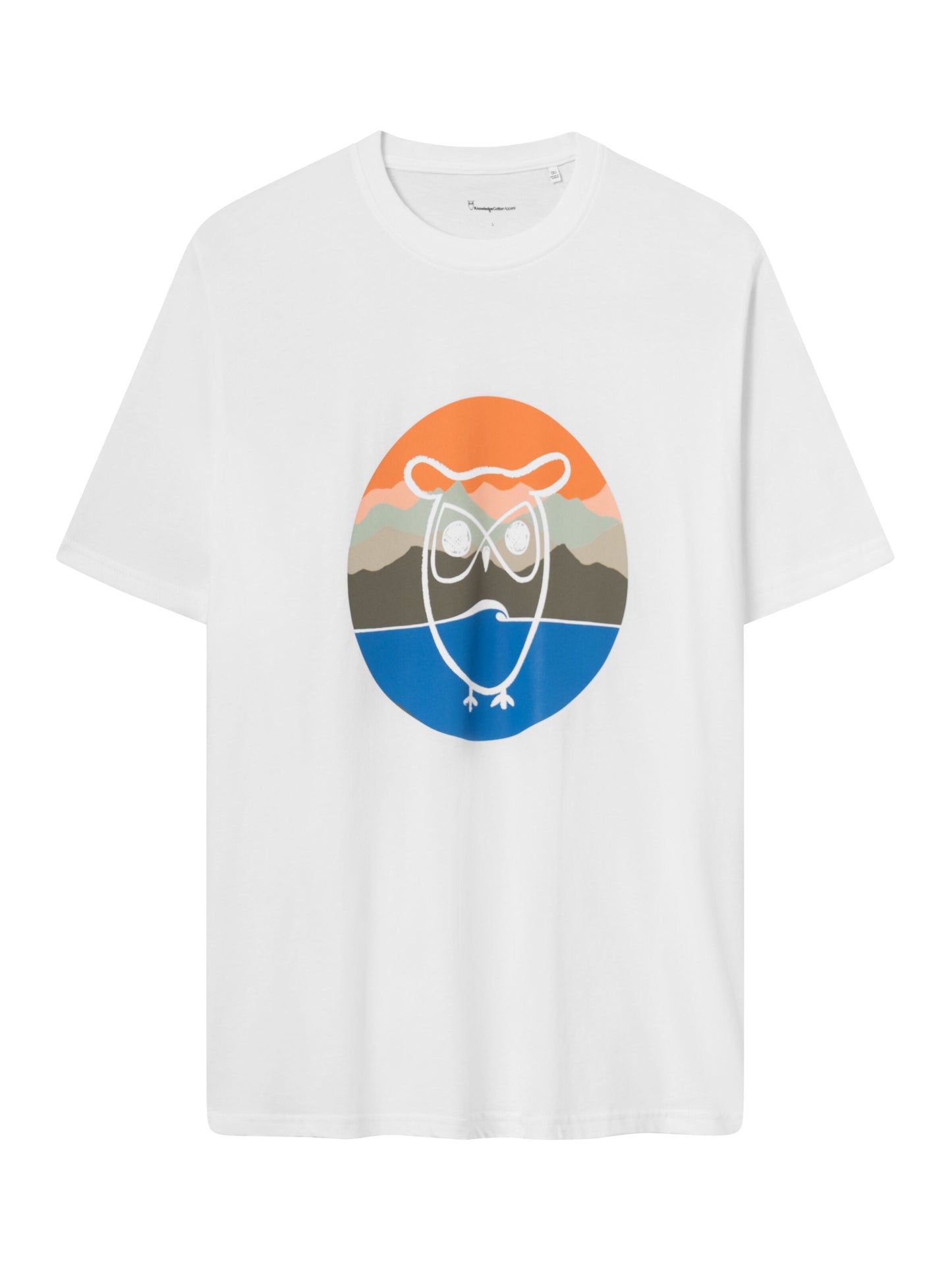 T-shirt blanc imprimé en coton bio - regular mountain front print t-shirt bright white