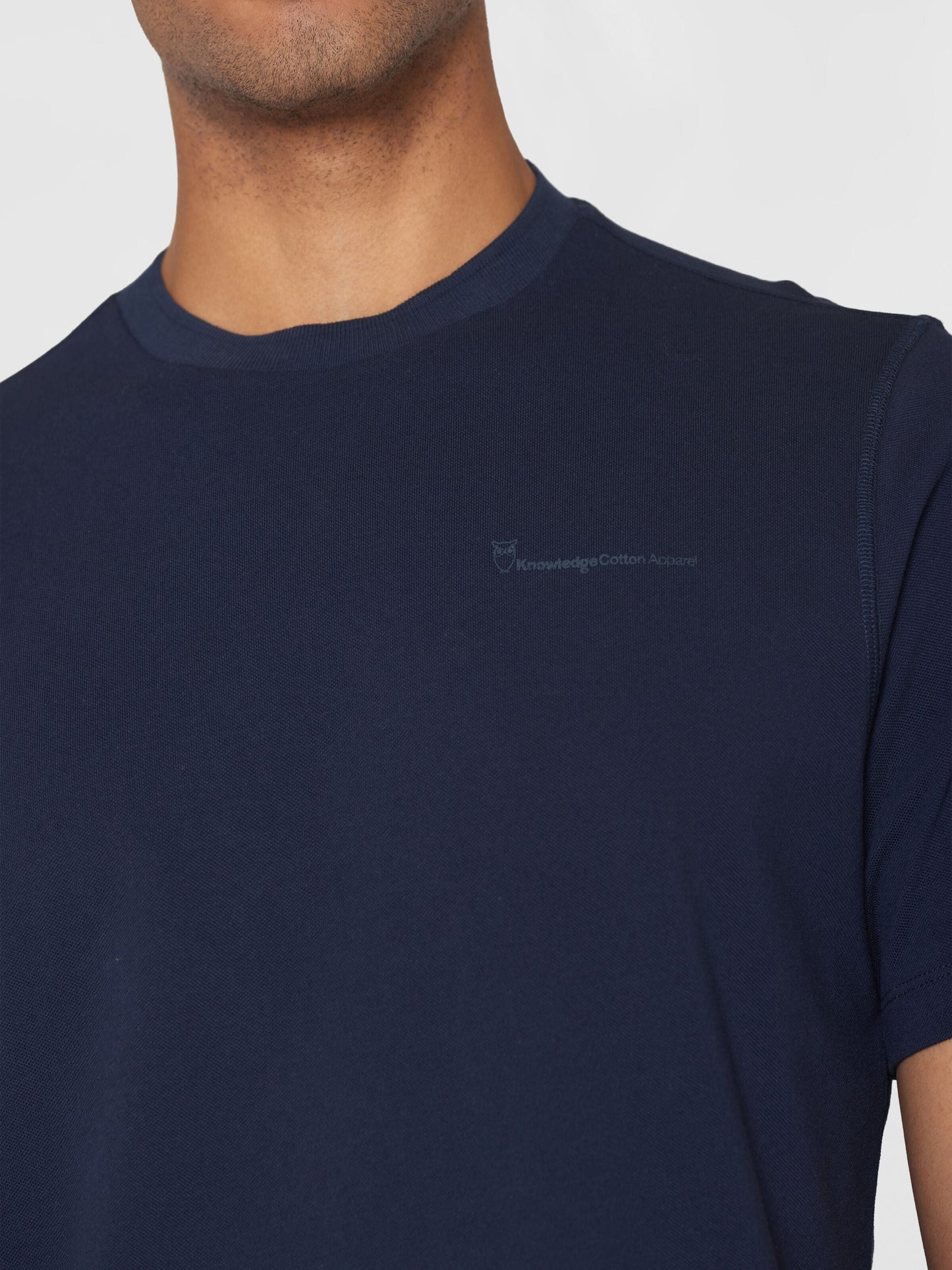 T-shirt en coton bio | Marine "regular fit pique t-shirt night sky"
