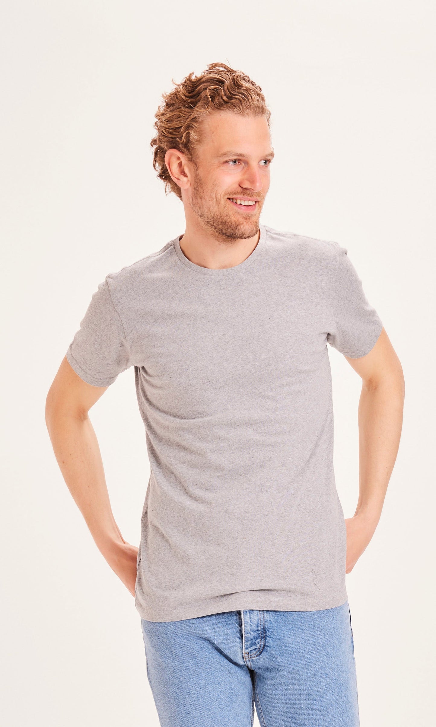 T-shirt gris en coton bio - basic tee grey melange