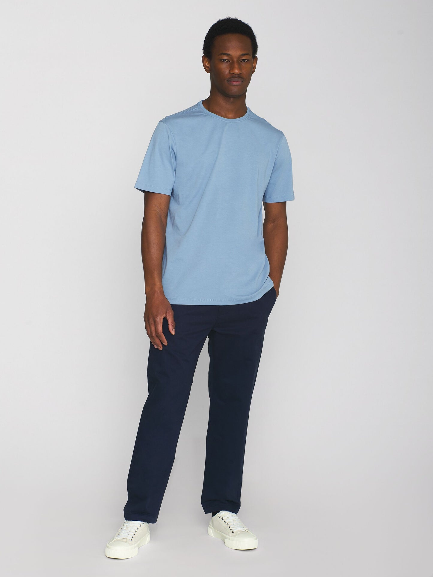 T-shirt en coton bio | bleu "basic tee asley blue"