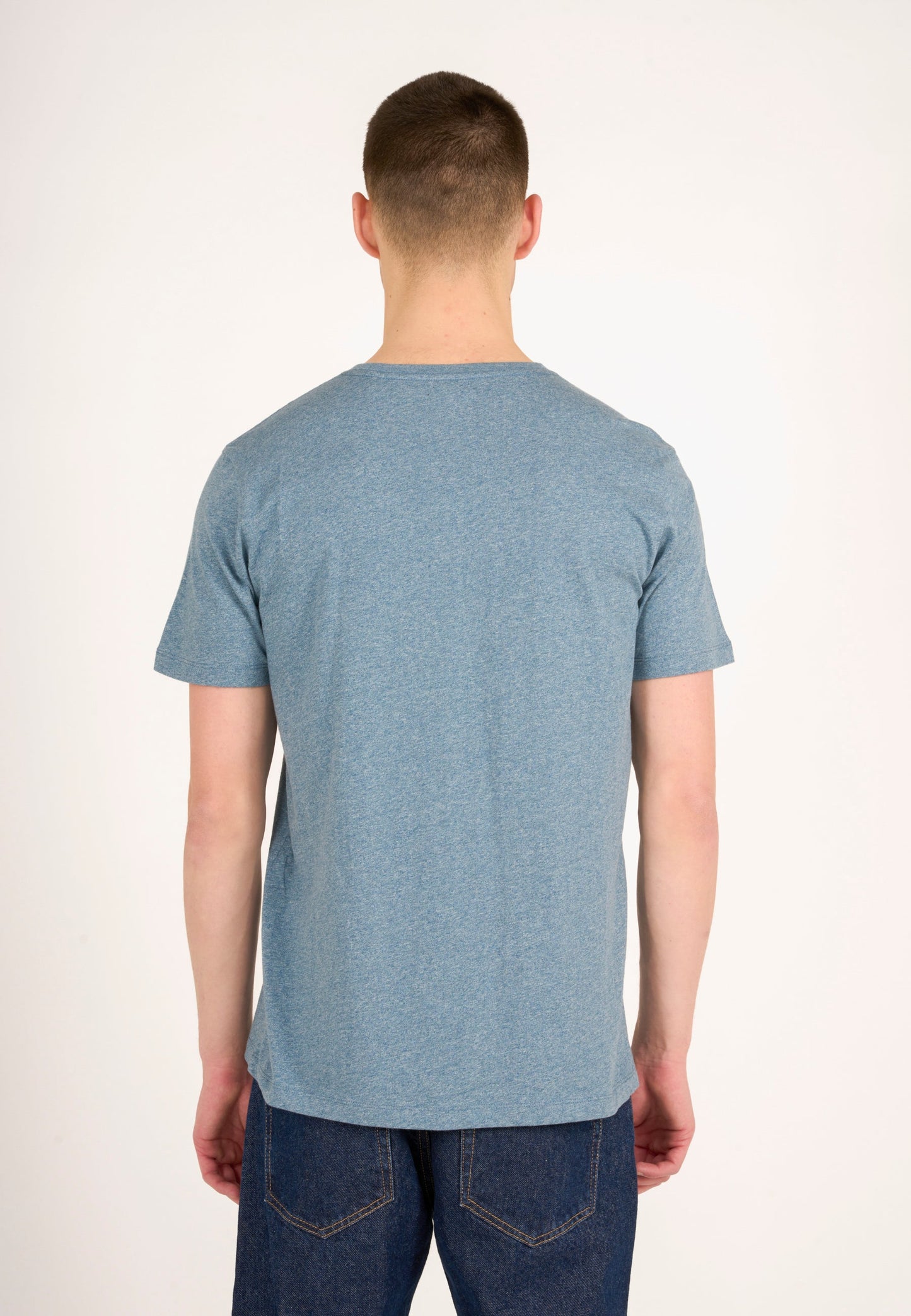 T-shirt bleu ciel en coton bio - basic tee china blue melange