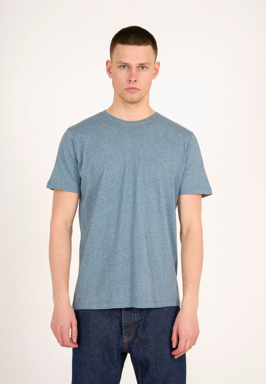 T-shirt bleu ciel en coton bio - basic tee china blue melange