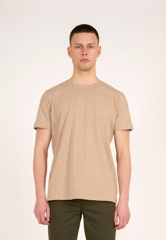 T-shirt beige en coton bio - basic tee beige melange