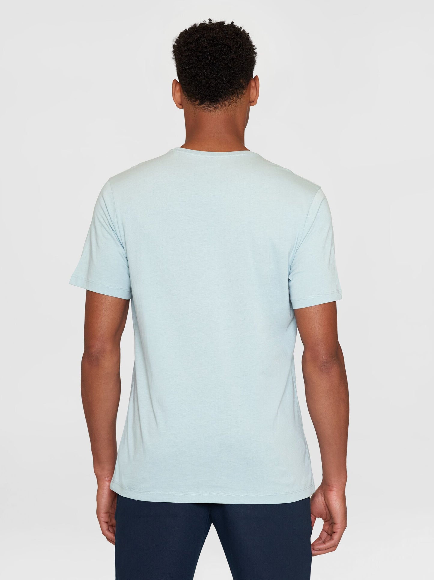 T-shirt en coton bio | bleu "agnar basic t-shirt gray mist"