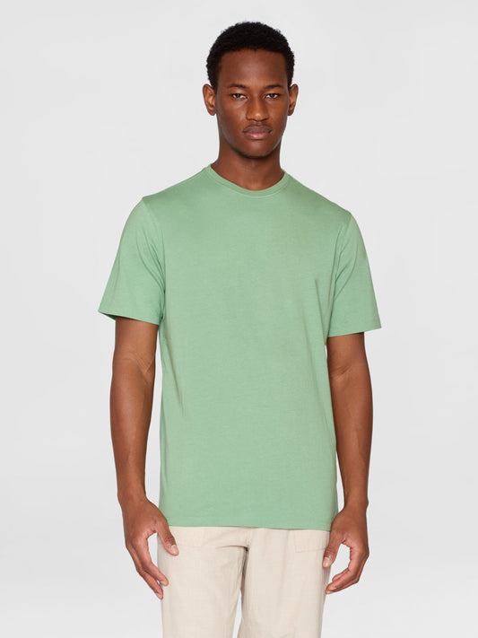 T-shirt en coton bio | vert "agnar basic t-shirt shale green"