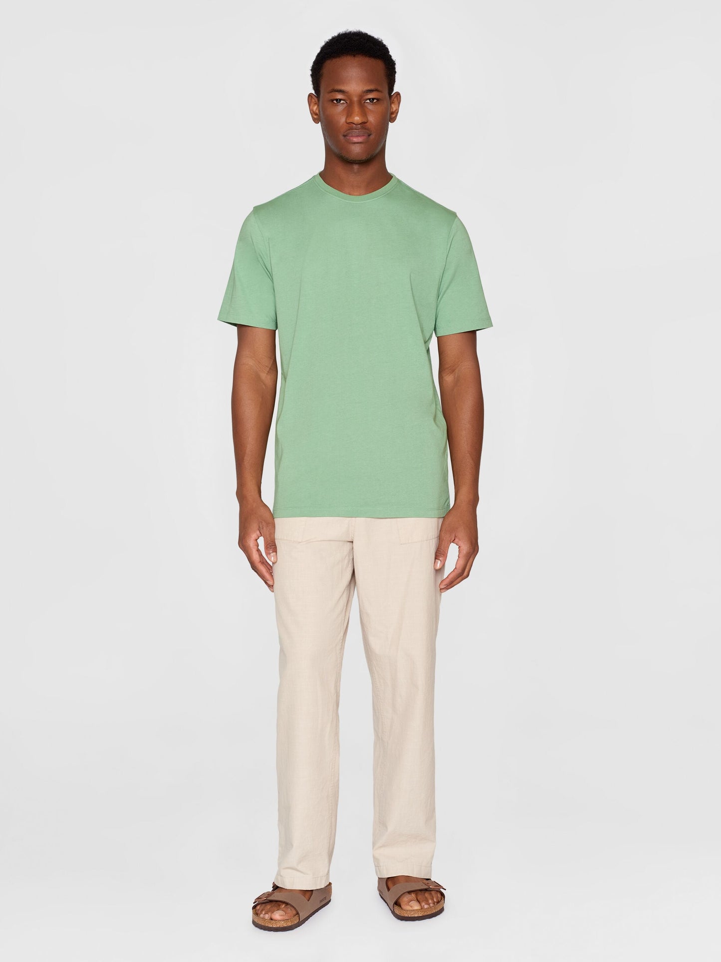 T-shirt en coton bio | vert "agnar basic t-shirt shale green"