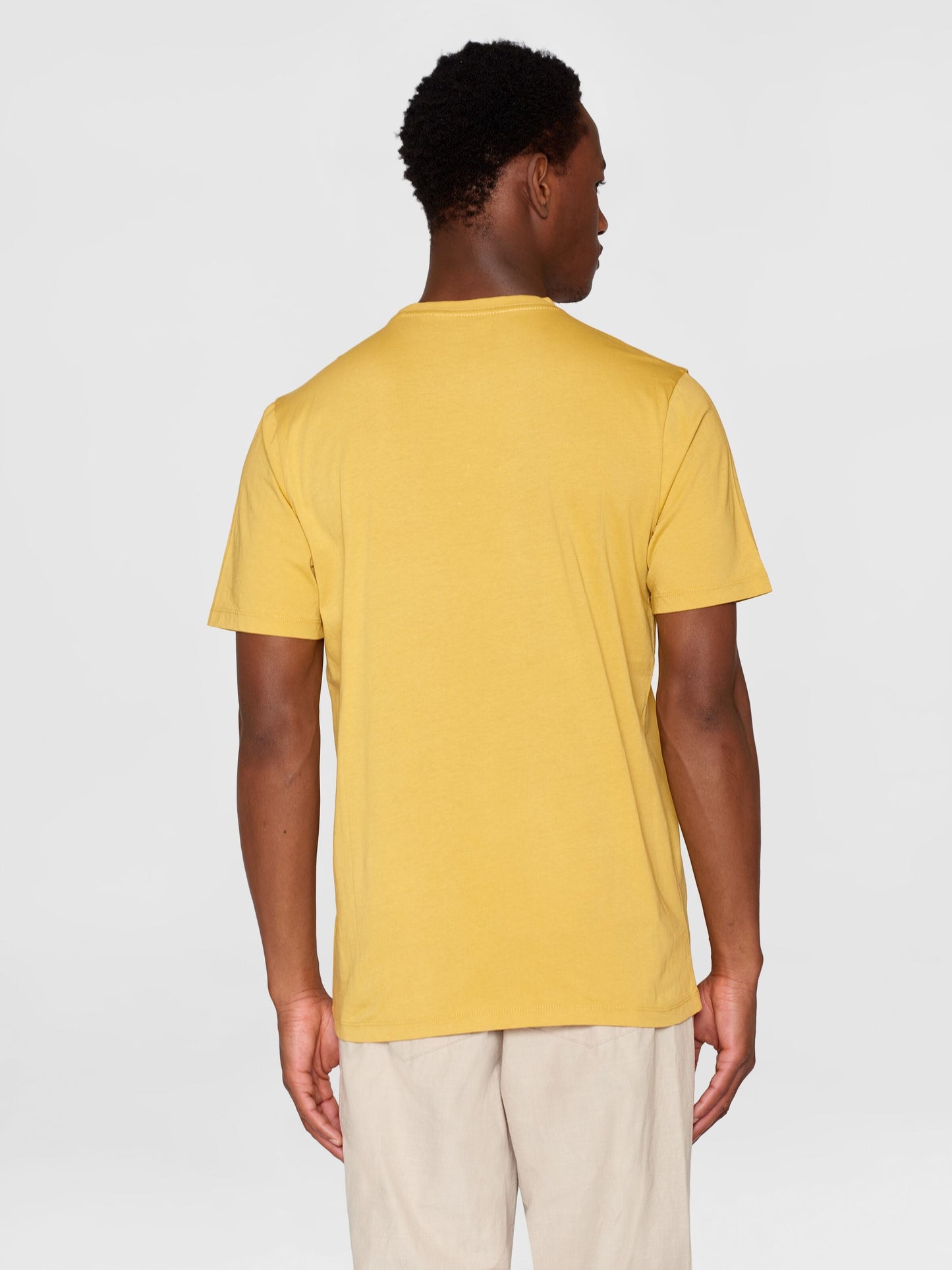T-shirt en coton bio | jaune "agnar basic t-shirt olivenite"