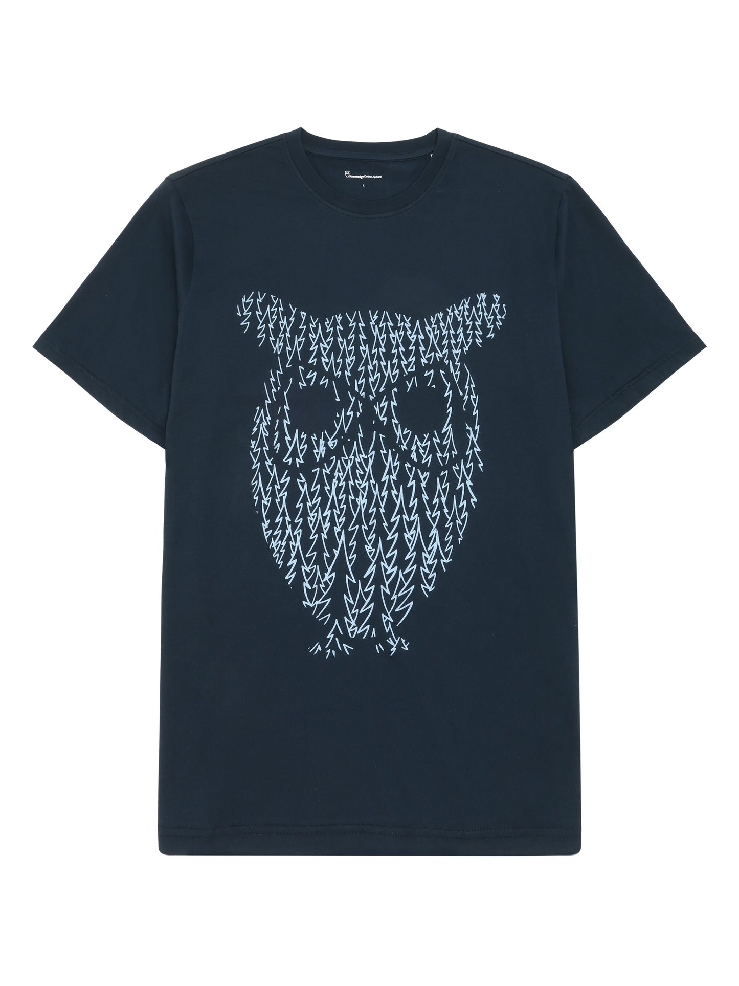 T-shirt en coton bio | bleu "owl tree - total eclipse"