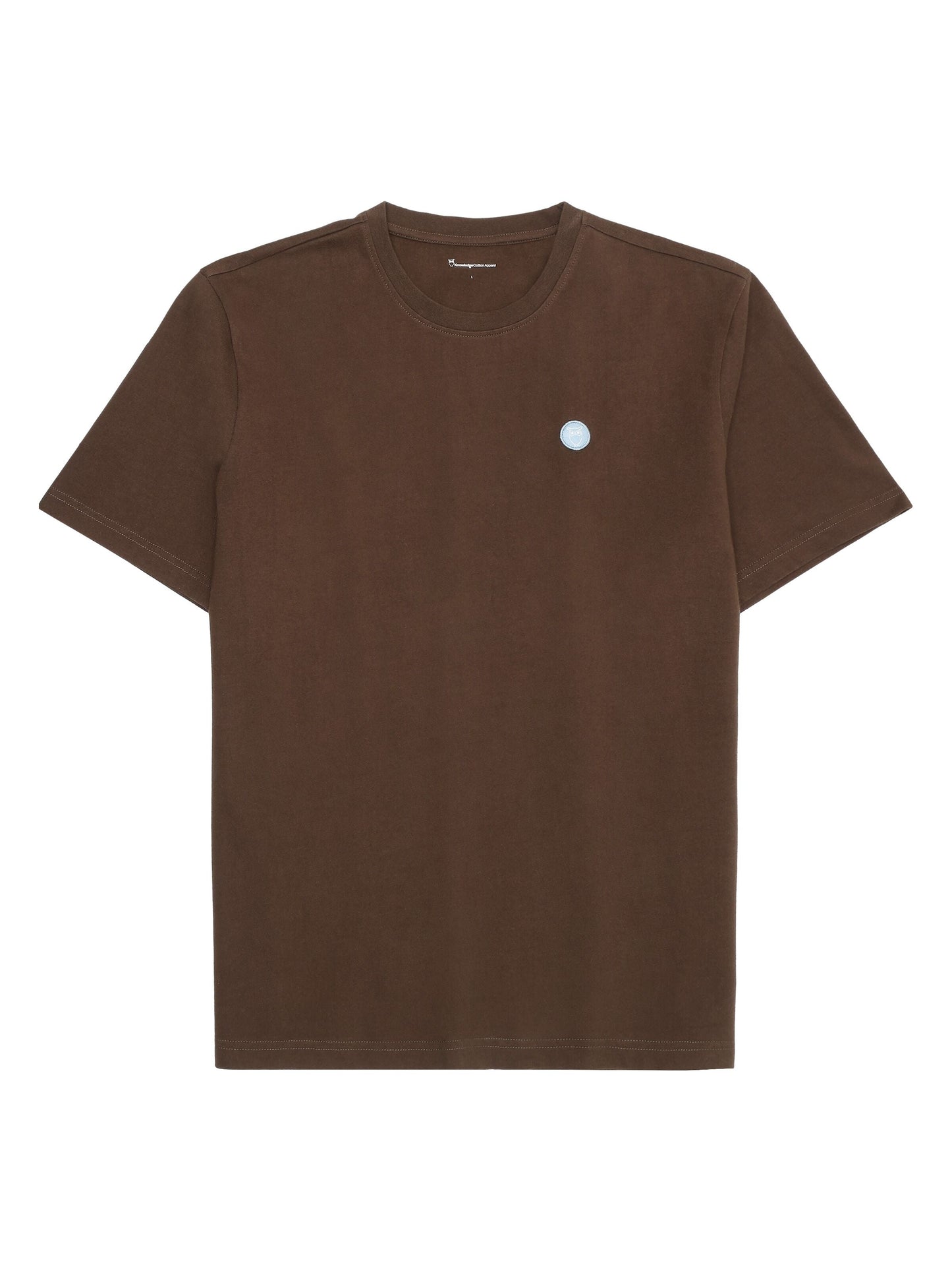 T-shirt uni en coton biologique | marron "loke badge tee - 1243 demitasse (brown)"
