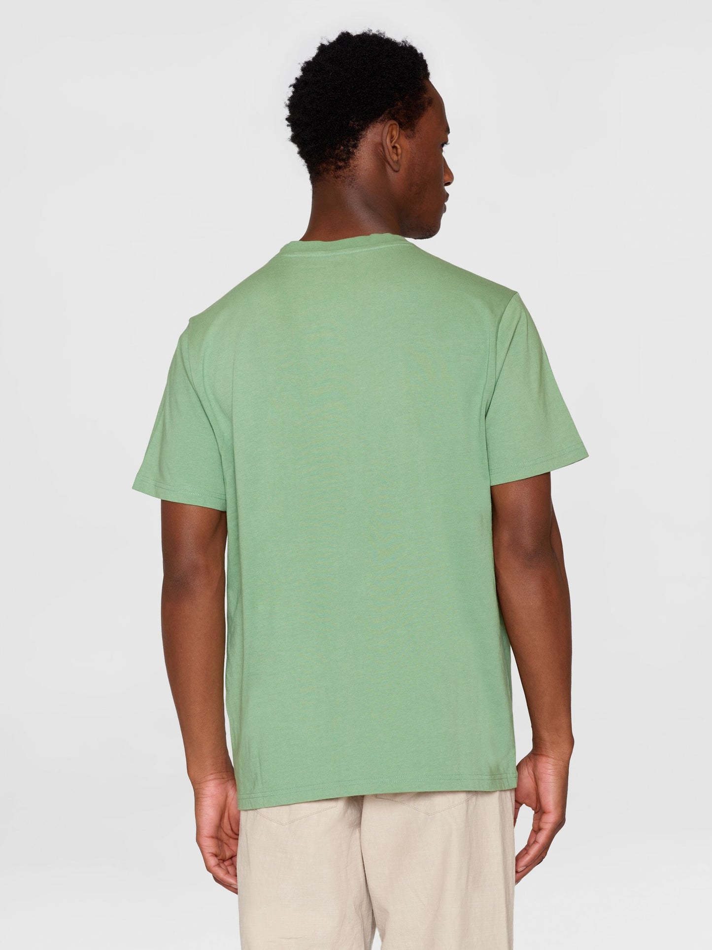 T-shirt en coton bio | vert "loke badge tee shale green"