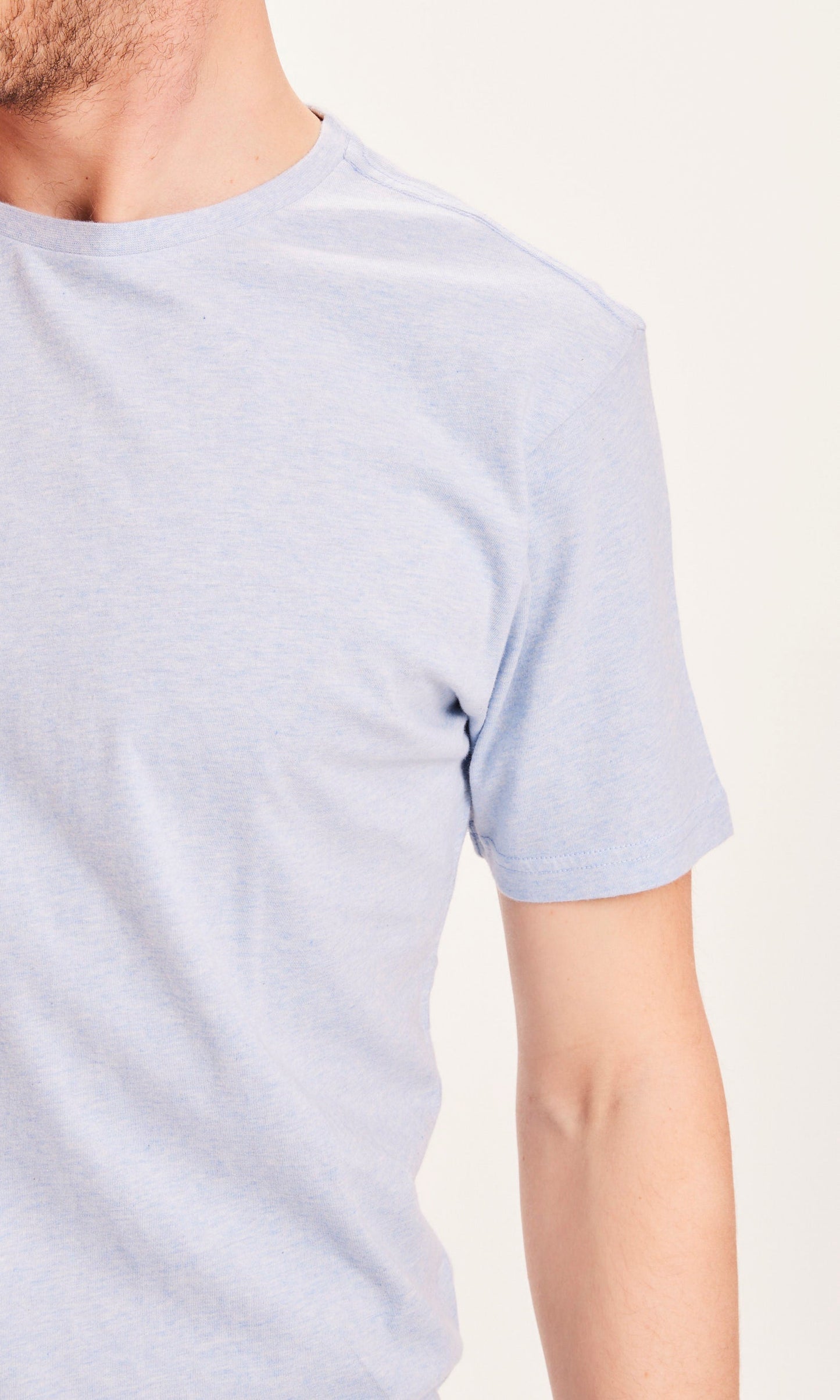 T-shirt bleu ciel en coton bio - ALDER sky way melange