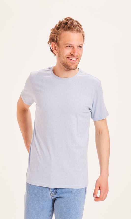 T-shirt bleu ciel en coton bio - ALDER sky way melange