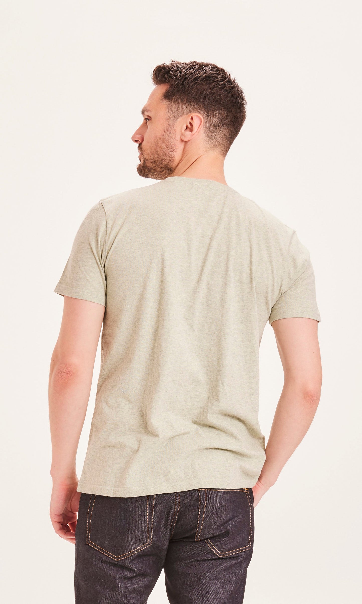 T-shirt vert chiné en coton bio - lint melange