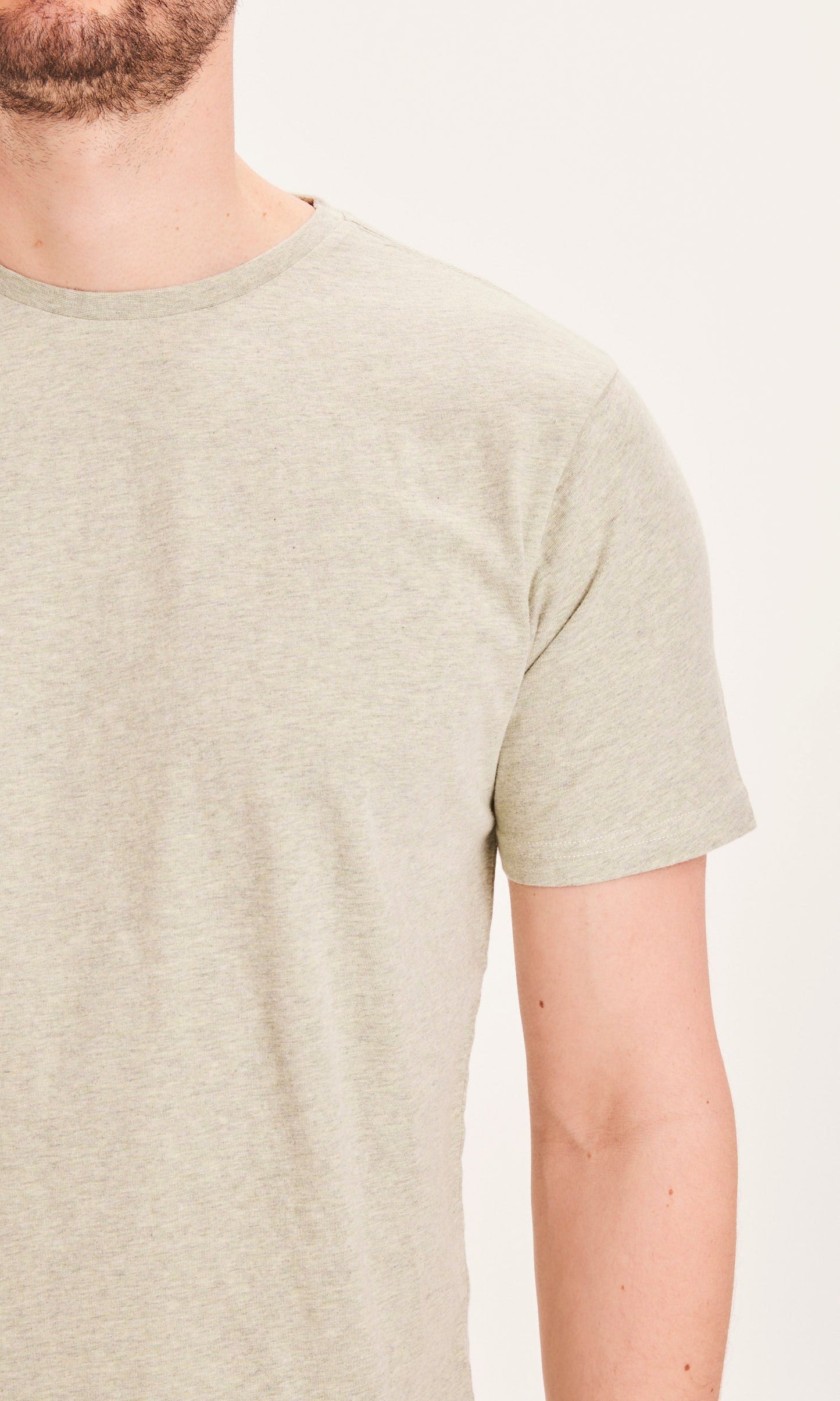T-shirt vert chiné en coton bio - lint melange