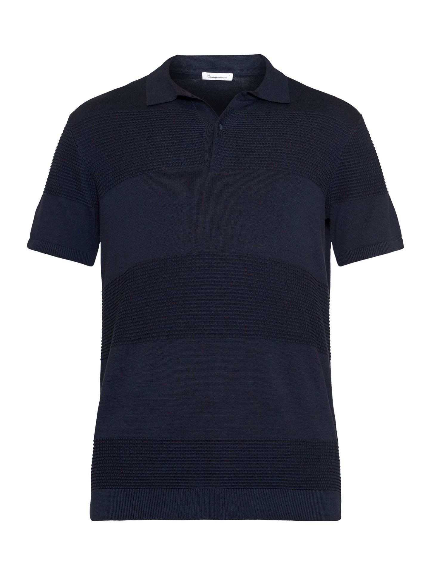 Polo en coton bio | Marine "regular pattern knitted short sleeved polo night sky"
