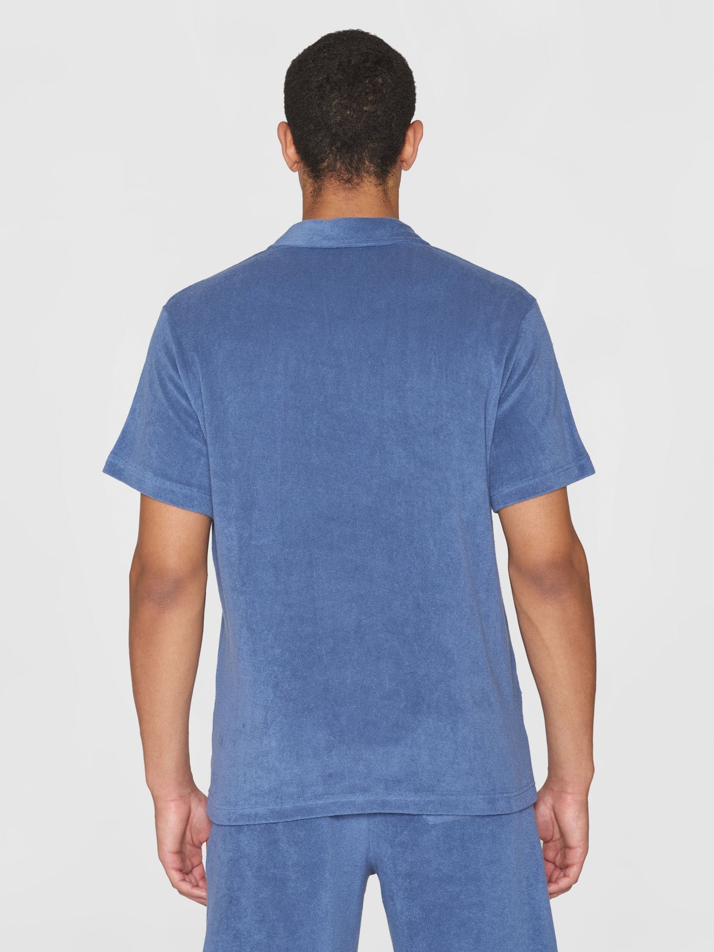 Polo éponge en coton bio | bleu "loose terry polo moonlight blue"