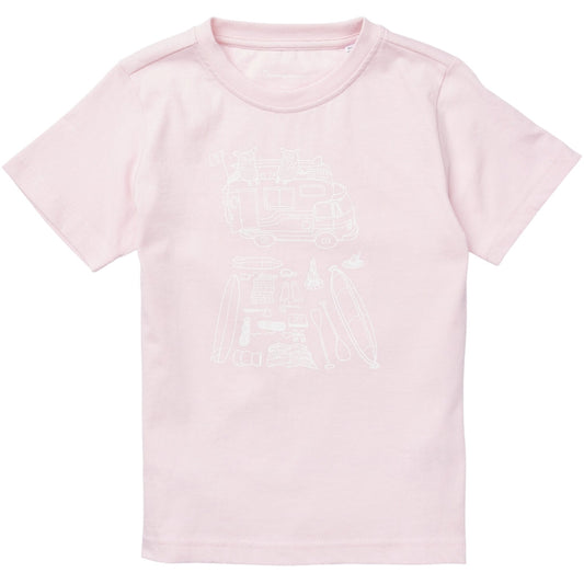T-shirt rose mixte en coton bio - road trip printed t-shirt parfait pink