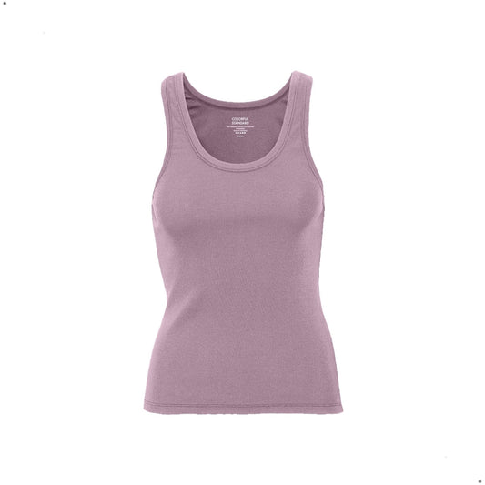 Débardeur côtelé violet en coton bio - pearly purple