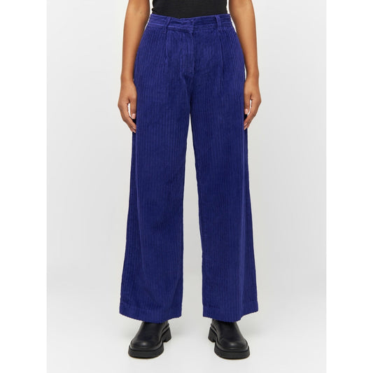 Pantalon ample en velours de coton bio | Violet "posey wide corduroy pants deep purple"