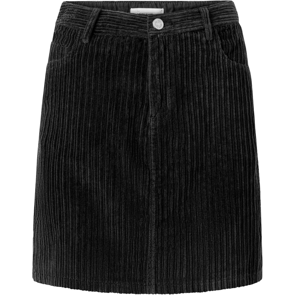 Jupe velours en coton bio | Noir "irregular corduroy skirt black jet"