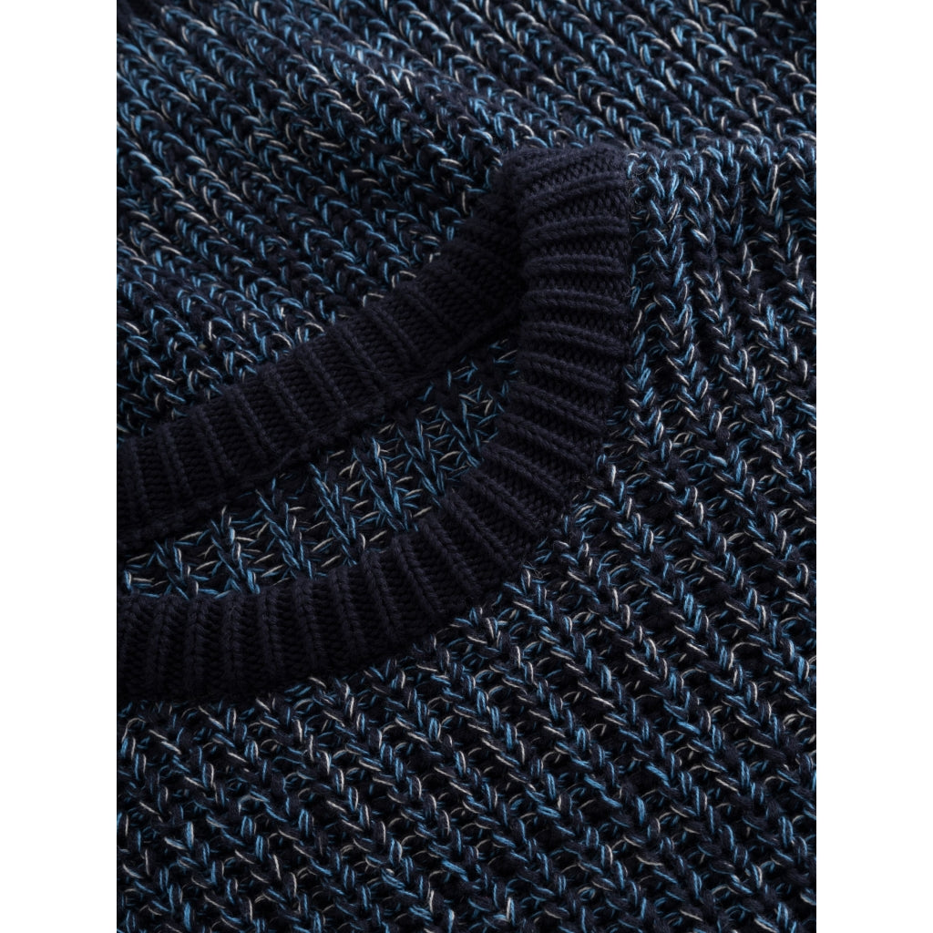 Pull en maille de coton bio | Mélange de bleu "multicolored crew neck blue aop"