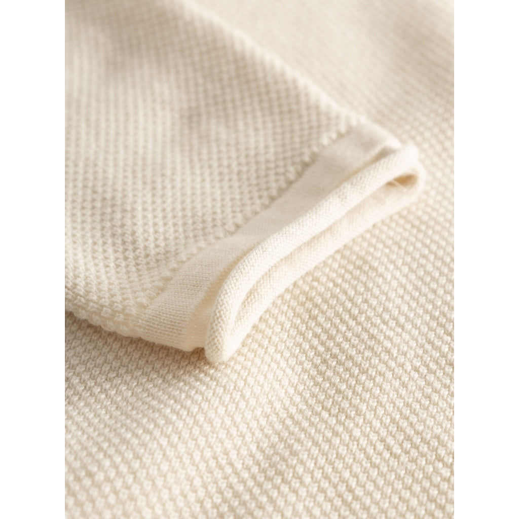 Pull écru tricoté en coton bio - cotton crew neck knit egret