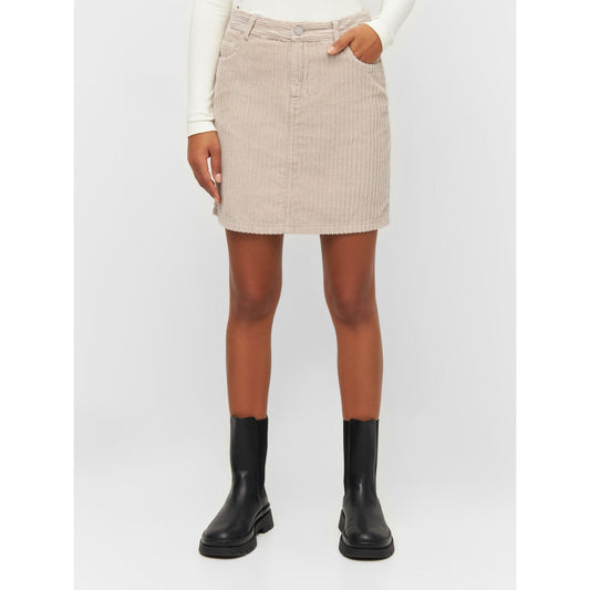 Jupe velours en coton bio | Beige "irregular corduroy skirt light feather gray"