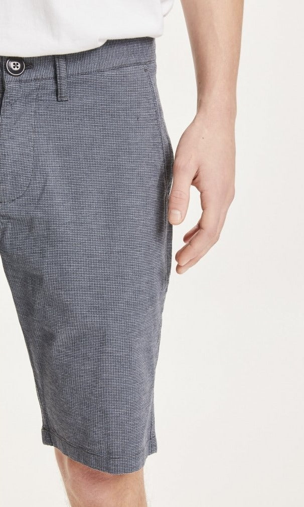 Short bleu nuit à motifs en coton bio - chuck