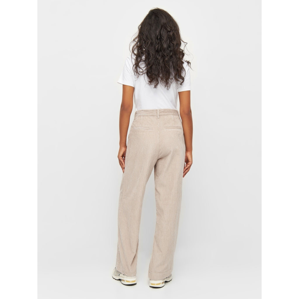 Pantalon velours en coton bio | Beige "posey wide corduroy light feather gray"