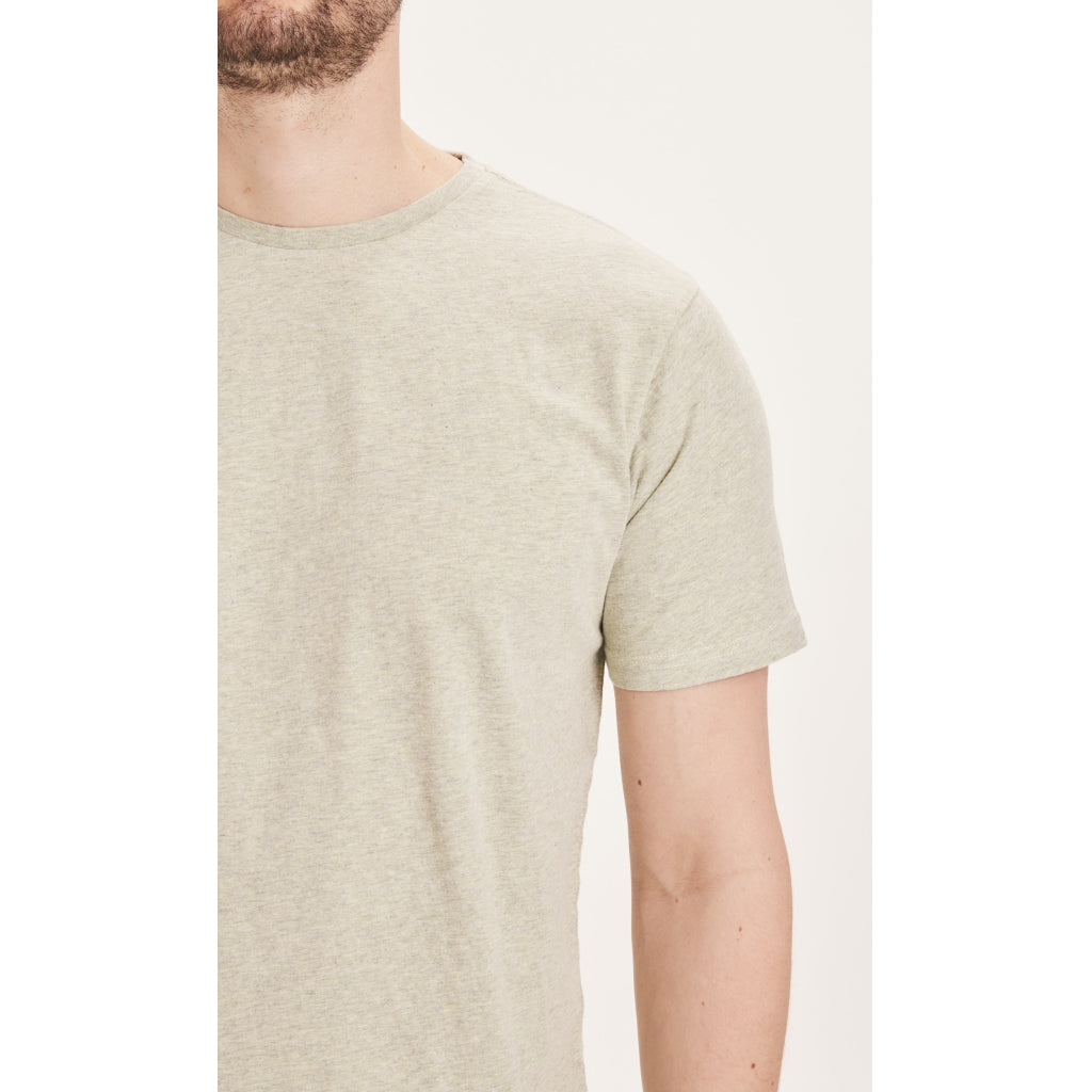 T-shirt vert chiné en coton bio - basic tee lint melange