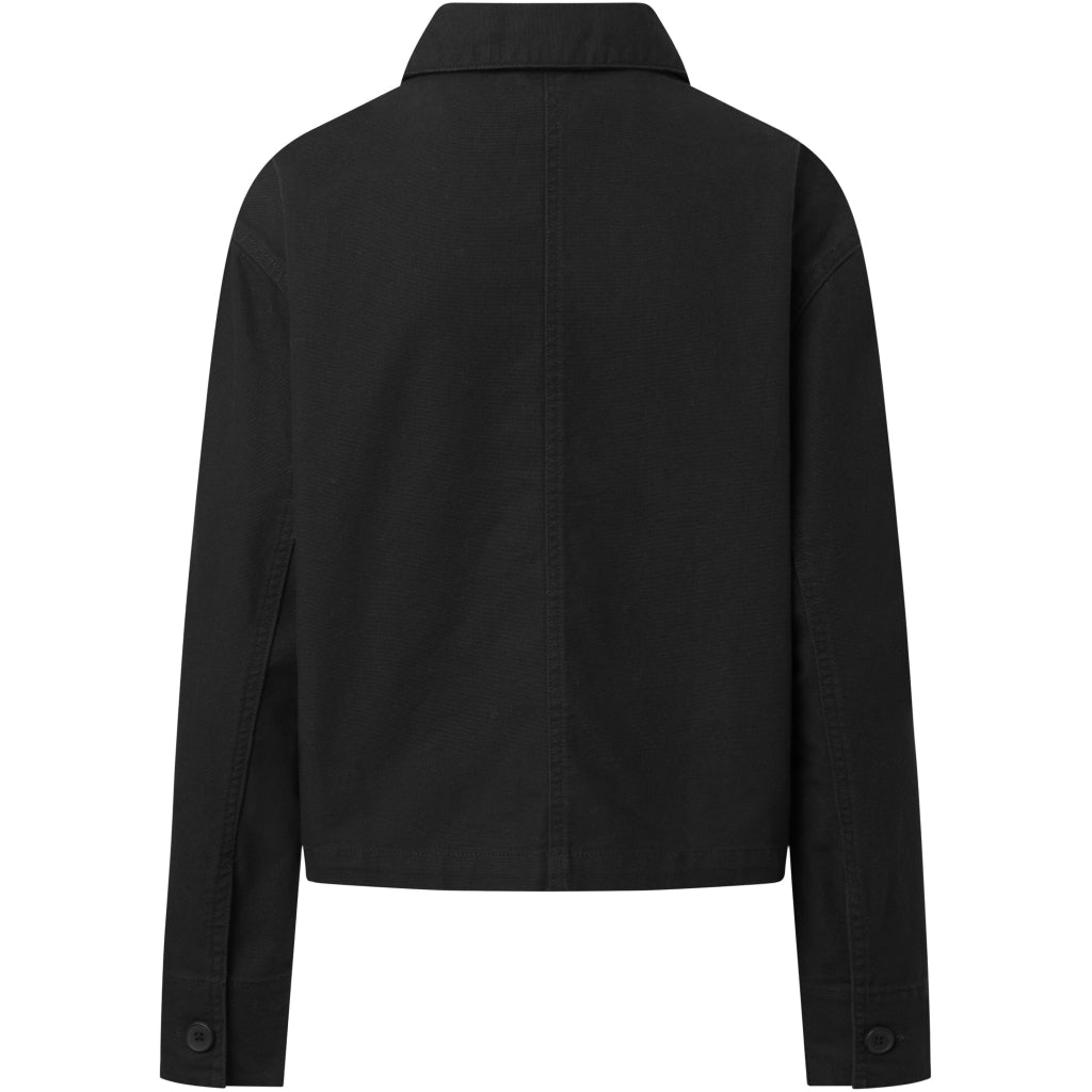 Surchemise en coton bio | Noir "canvas overshirt black jet"