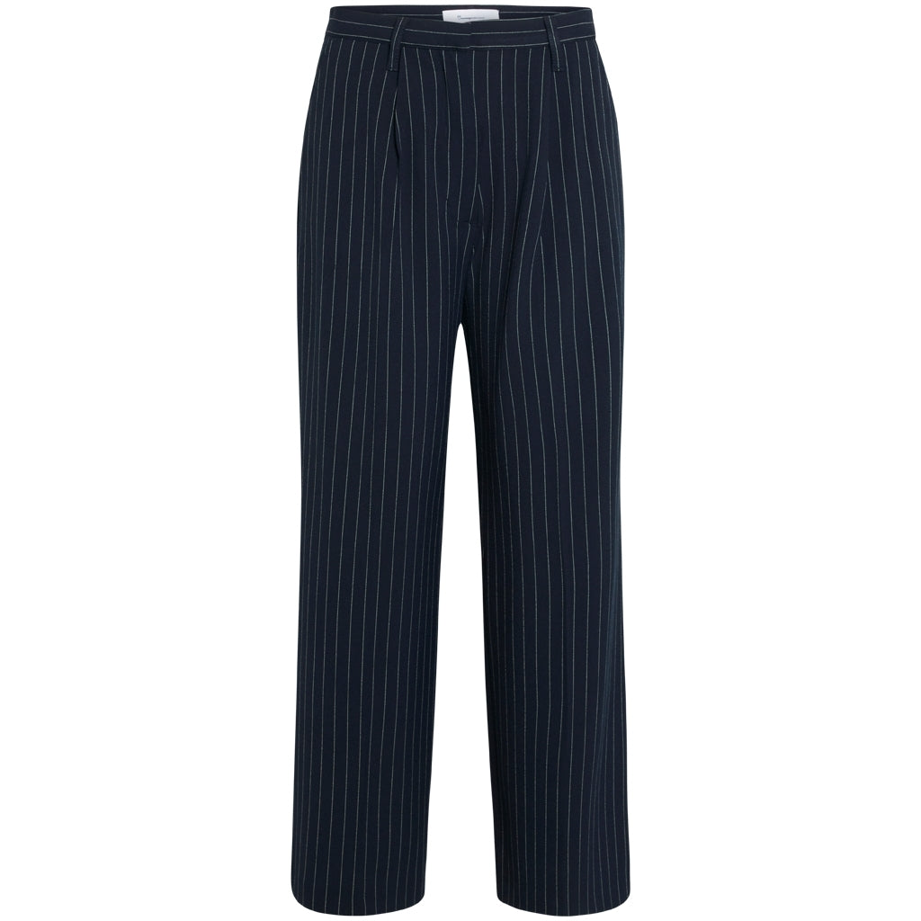 Pantalon large à rayures bleu nuit en matière recyclée - Posey