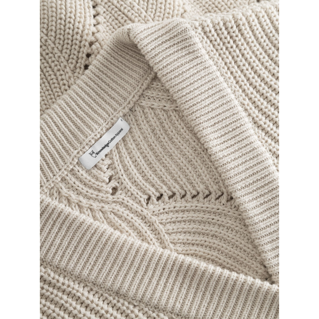 Gilet en maille de coton bio | Beige "cotton cable knit cardigan buttercream"