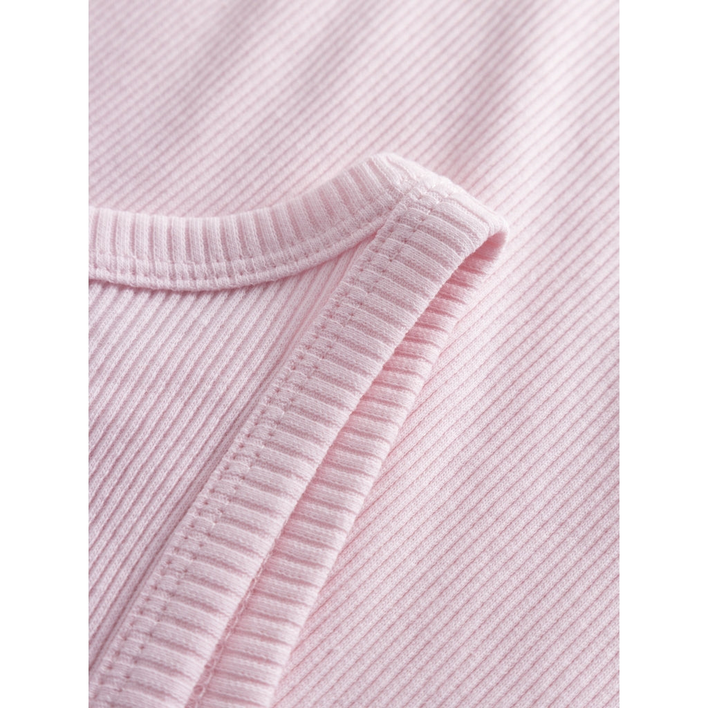 Débardeur rose côtelé en coton bio - racer rib top parfait pink