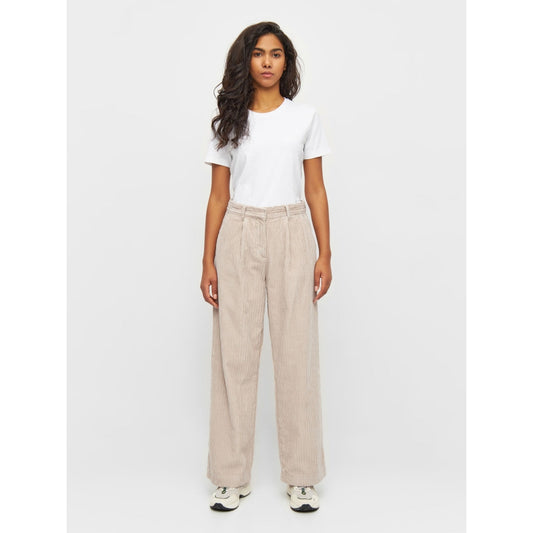 Pantalon velours en coton bio | Beige "posey wide corduroy light feather gray"