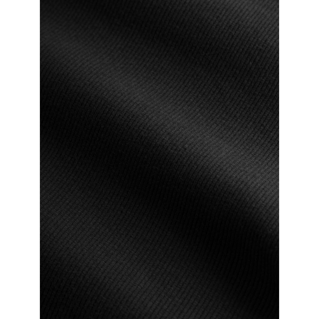 Top sans manches noir en coton bio - high neck rib top black jet