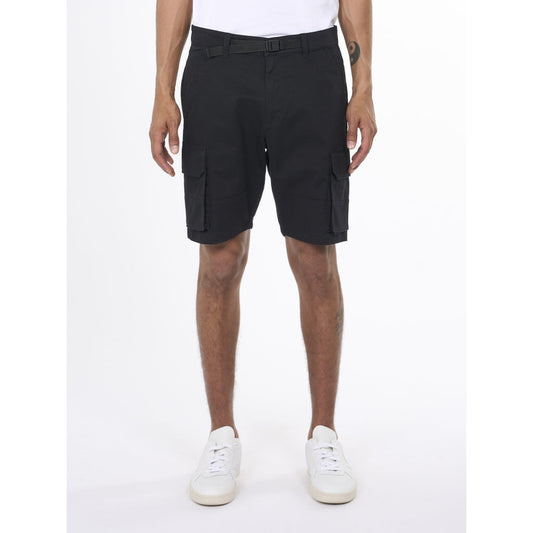 Short cargo noir en coton bio - cargo stretched twill shorts black jet