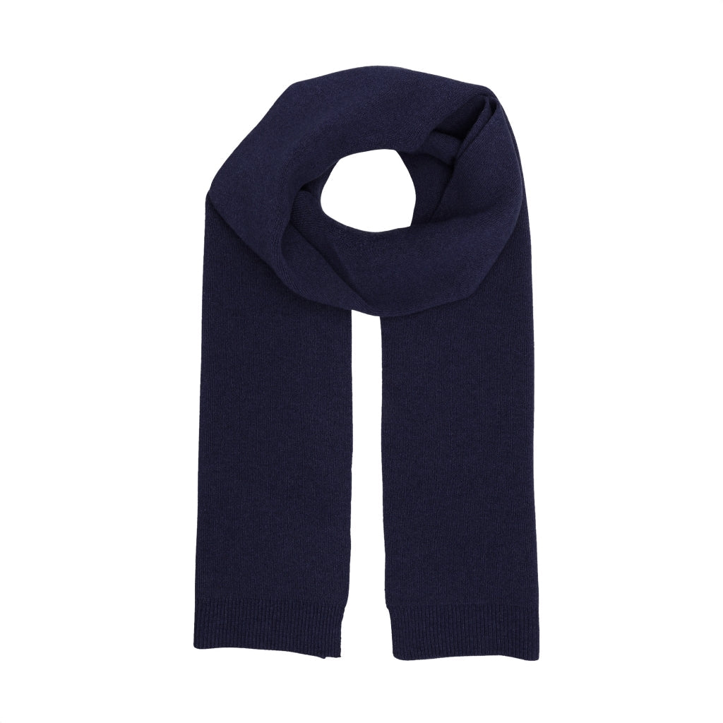Écharpe en laine mérinos recyclée | Marine "navy blue"