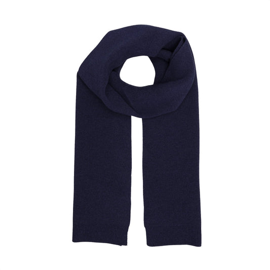 Écharpe en laine mérinos recyclée | Marine "navy blue"