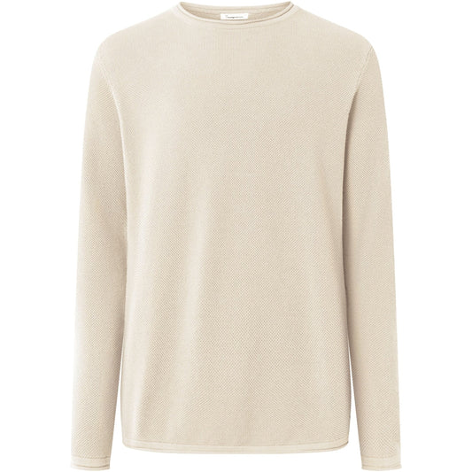 Pull écru tricoté en coton bio - cotton crew neck knit egret