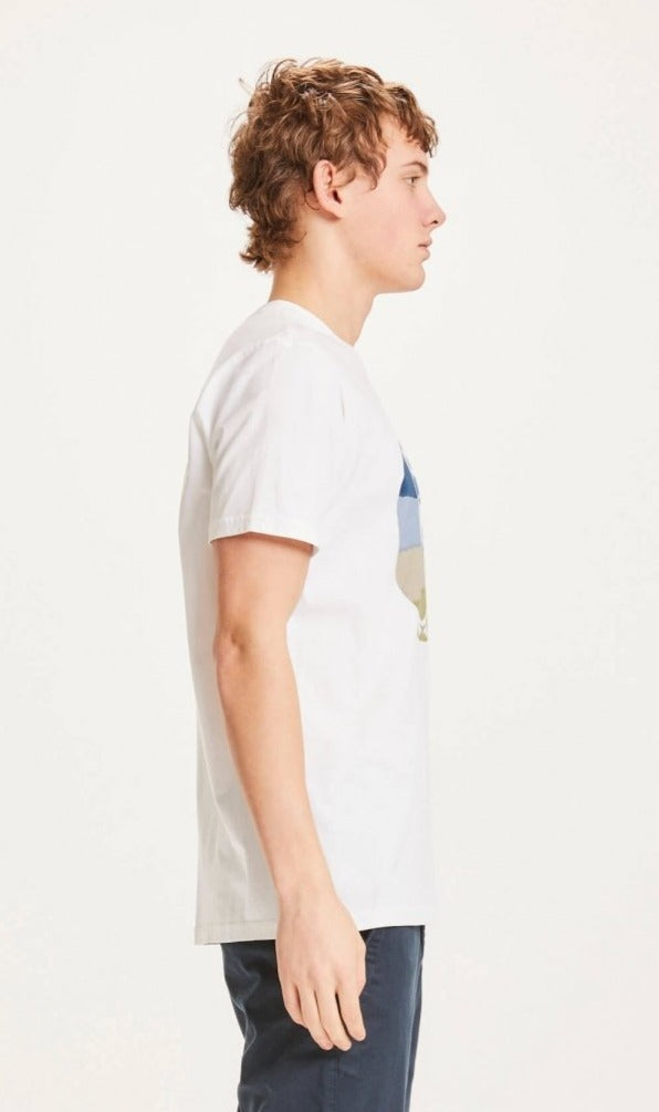 T-shirt imprimé blanc en coton bio - Alder hibou